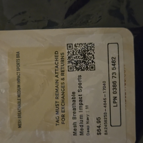 Mesh Breathable Medium Impact Sports Bra - M - Deep Navy - Picture 4 of 4